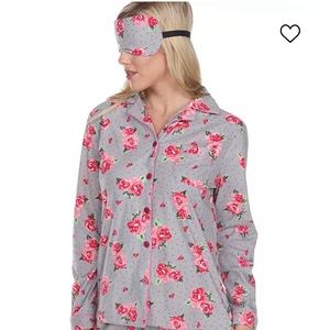 White Mark 3 Piece Pajama Set Rose/Grey